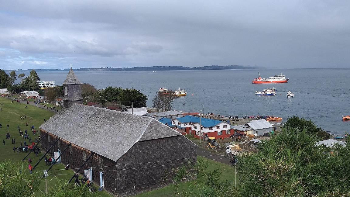 Iglesia de Caguach, Chiloé. Imagen: Alexis Caro Consejo de Monumentos Nacionales.