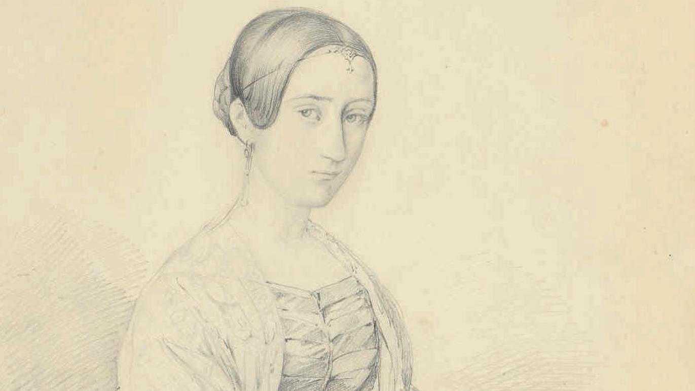 Fragmento del retrato de Flora Luisa Tupper, obra de Mauricio Rugendas.