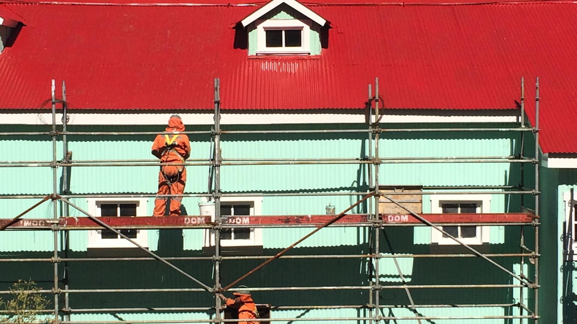 Restauración realizada en Sewell (fotografía de Pilar Matute, Centro del Patrimonio Mundial)