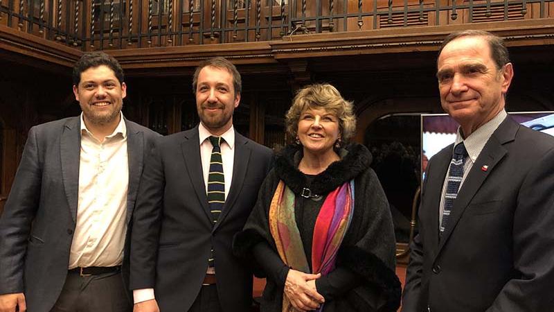 Alberto Larraín, Carlos Maillet, Ilonka Csillag y Hernán Larraín.