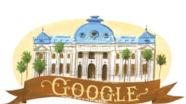 Doodle de homenaje a la Biblioteca Nacional.