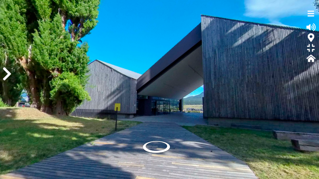 Imagen del recorrido virtual para el exterior del Museo Regional de Aysén.