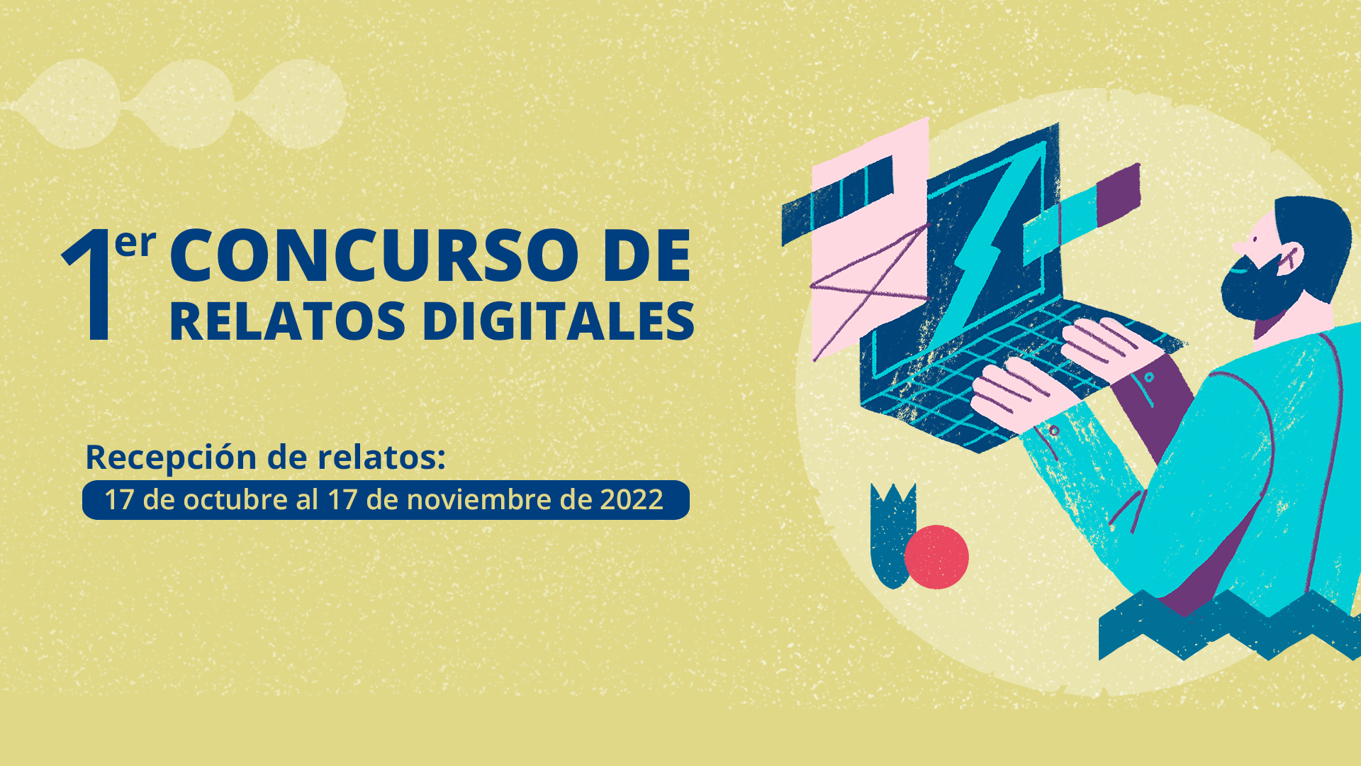 Afiche 1° concurso de relatos digitales.