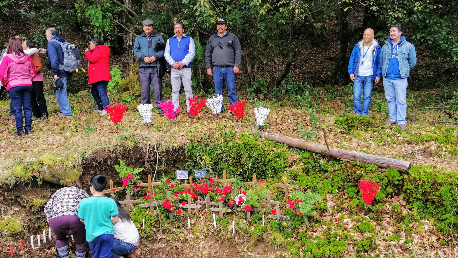 Acto de reparación a los Detenidos Desaparecidos de Mulchén y Collipulli, en La Fosa, sector Fundo Carmen Maitenes del Monumento Histórico, 2019.