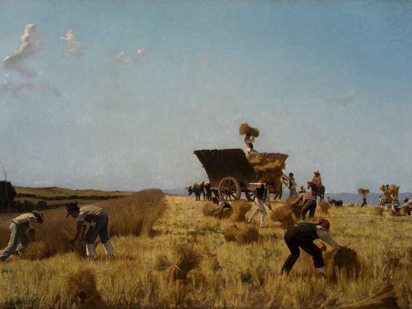 “Recogida de Trigo”, oil on canvas, by Rafael Correa (1872-1959). Collection of the National Fine Arts Museum.