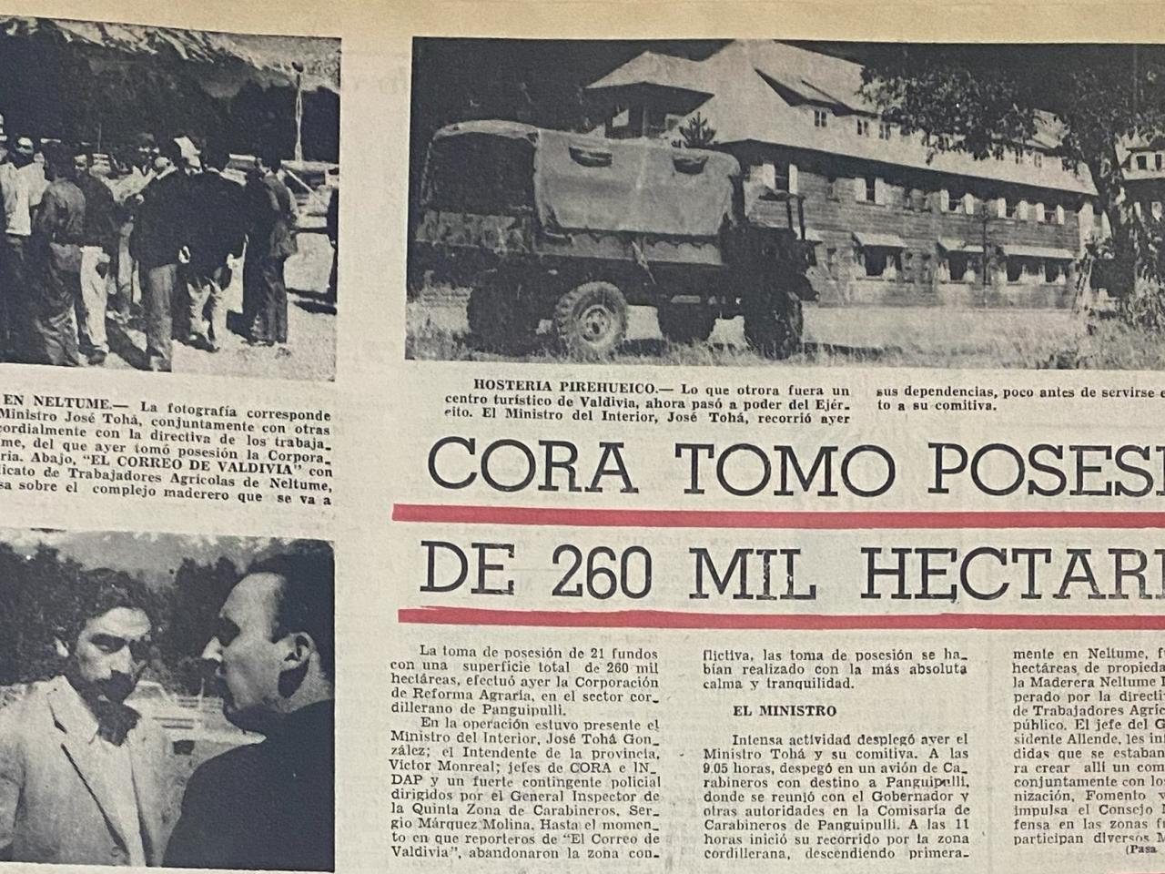 El correo de Valdivia. Archivo Centro Cultural Museo y Memoria Neltume. 16 de marzo 1971