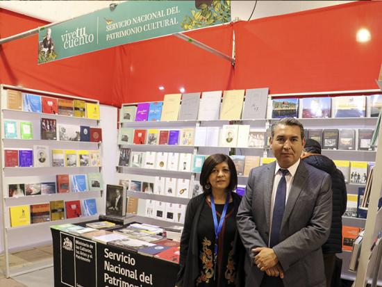 Stand del Servicio Nacional del Patrimonio Cultural en FILSA 2018.