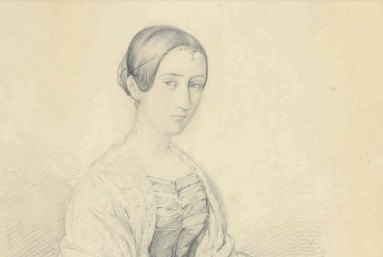 Fragmento del retrato de Flora Luisa Tupper, obra de Mauricio Rugendas.