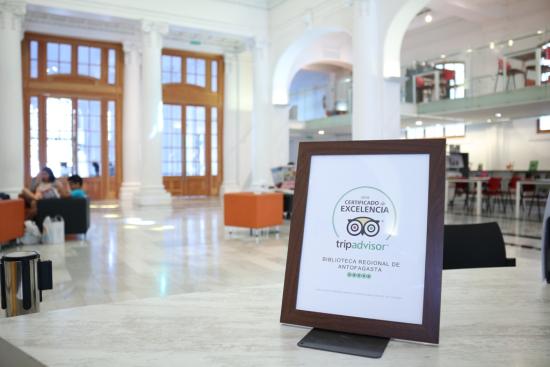 Certificación de TripAdvisor en la Biblioteca Regional de Antofagasta.