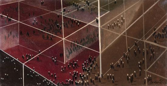 N.Y.C, 1966, oleo sobre tela. Nemesio Antúnez. Crédito Fundacion Nemesio Antúnez.