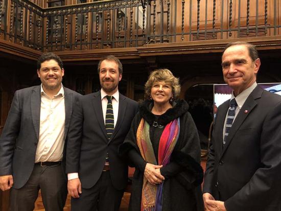 Alberto Larraín, Carlos Maillet, Ilonka Csillag y Hernán Larraín.