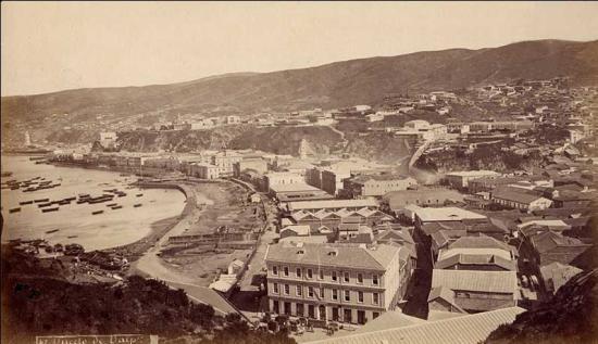 Garreaud &amp; Cía. Bahía de Valparaíso. Sin fecha. Colección Biblioteca Santiago Severin.