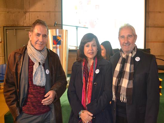 Roberto Brodsky, director del Museo de la Memoria y los Derechos Humanos, Mónica Bahamondez, directora del CNCR, y Adolfo Bañados, tesorero del ICOM Chile.