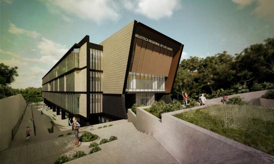 Recreación digital del proyecto de Biblioteca Regional de Los Lagos