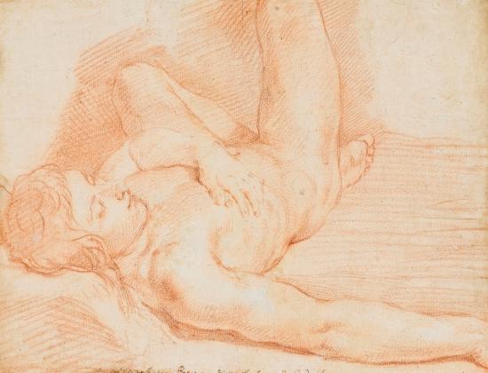 Dibujo de figura humana recostada