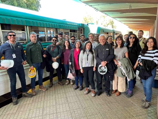 Delegación del Consejo de Monumentos Nacionales en visita al Ramal Ferroviario Talca-Constitución