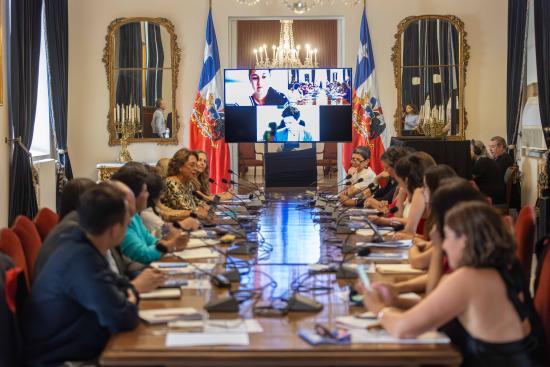 Vista de la sala donde se realizó la primera Comisión Asesora por 80 años del Nobel a Gabriela Mistral
