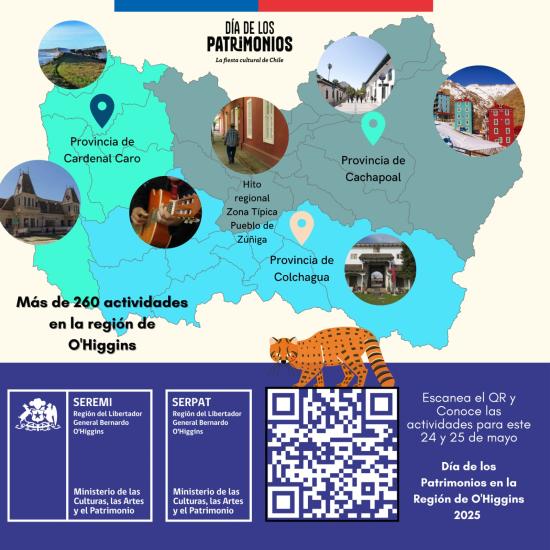 Actividades para celebrar el Día de los Patrimonios en Región de O'Higgins