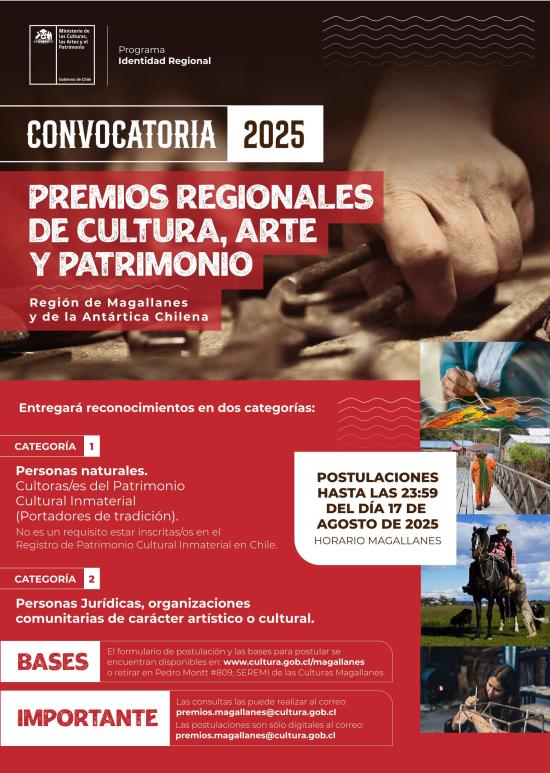 Se amplía el plazo para postular a Premios Regionales de Cultura 2025