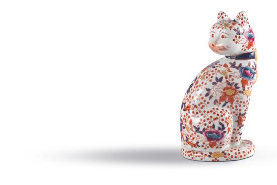 Gato de cerámica de la exposición Coleccionando Color