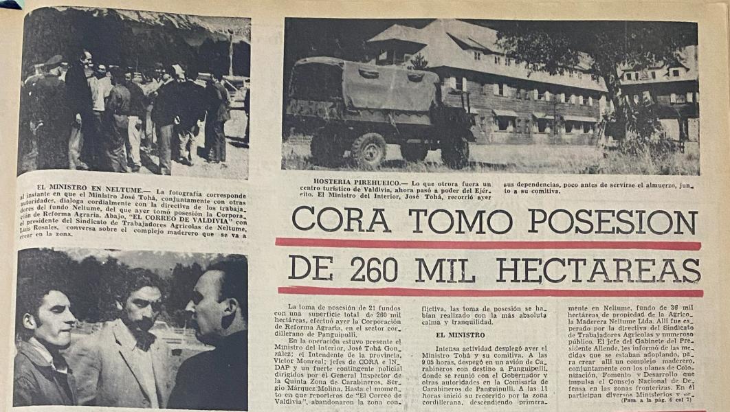 El correo de Valdivia. Archivo Centro Cultural Museo y Memoria Neltume. 16 de marzo 1971