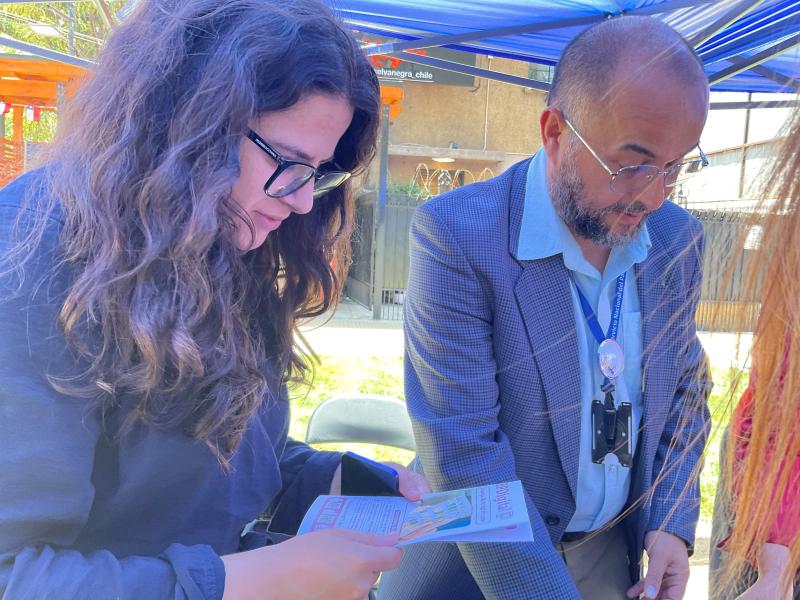 Ministra Orellana y Gabriel Díaz.