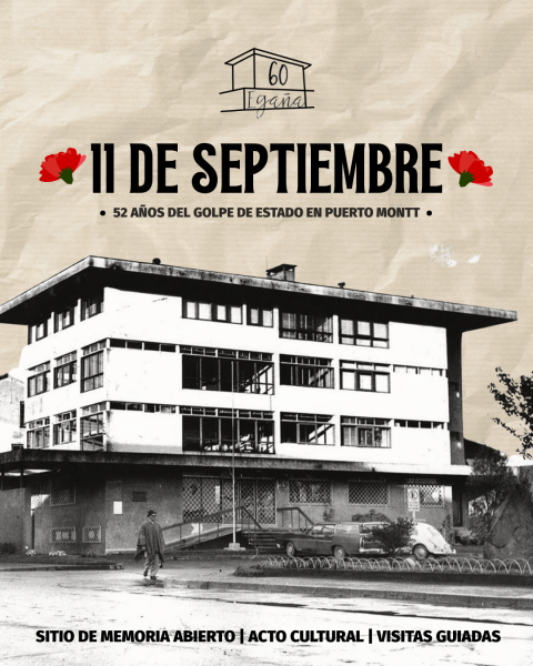 En el Salón René Droppelmann (4° piso) de Egaña 60 se realizará un acto cultural el 11 de septiembre a las 15:30 horas. Contará con la música del Dúo Rojas Cárcamo y el visionado del documental "Huellas desde los Muros", presentado por el escritor y dramaturgo Jorge Loncón. A las 18 horas del mismo día se realizará una velatón en el frontis del edificio, antiguo Centro de Detención y Tortura.